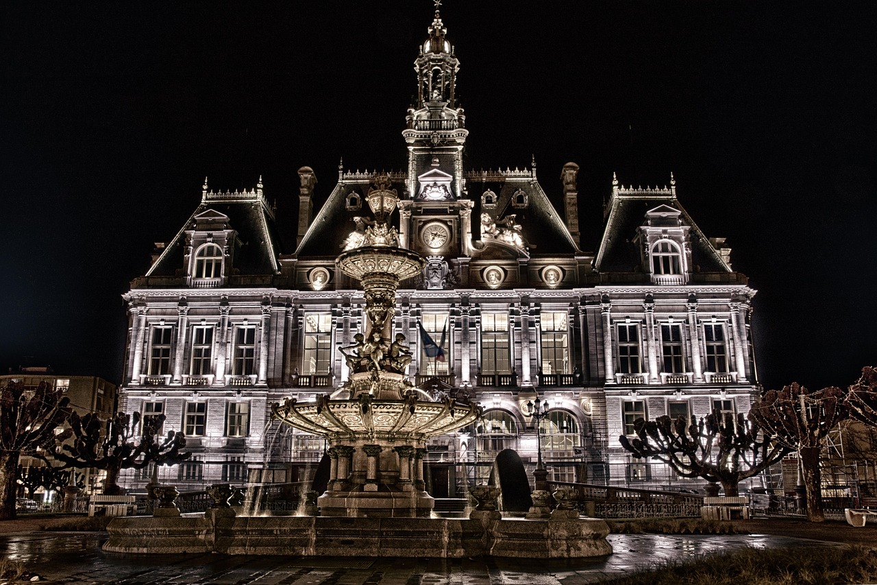 city hall at night